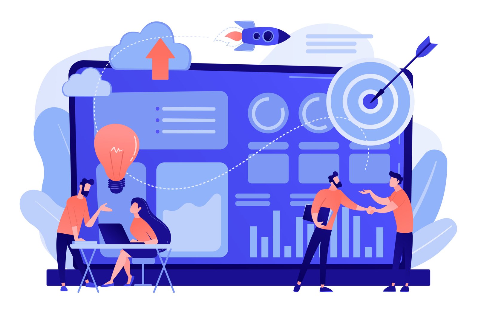 Data initiative concept vector illustration.