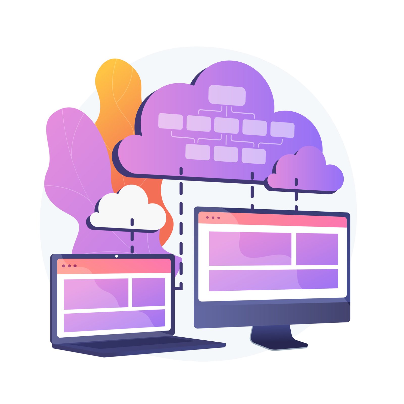 Cloud information storage vector concept metaphor